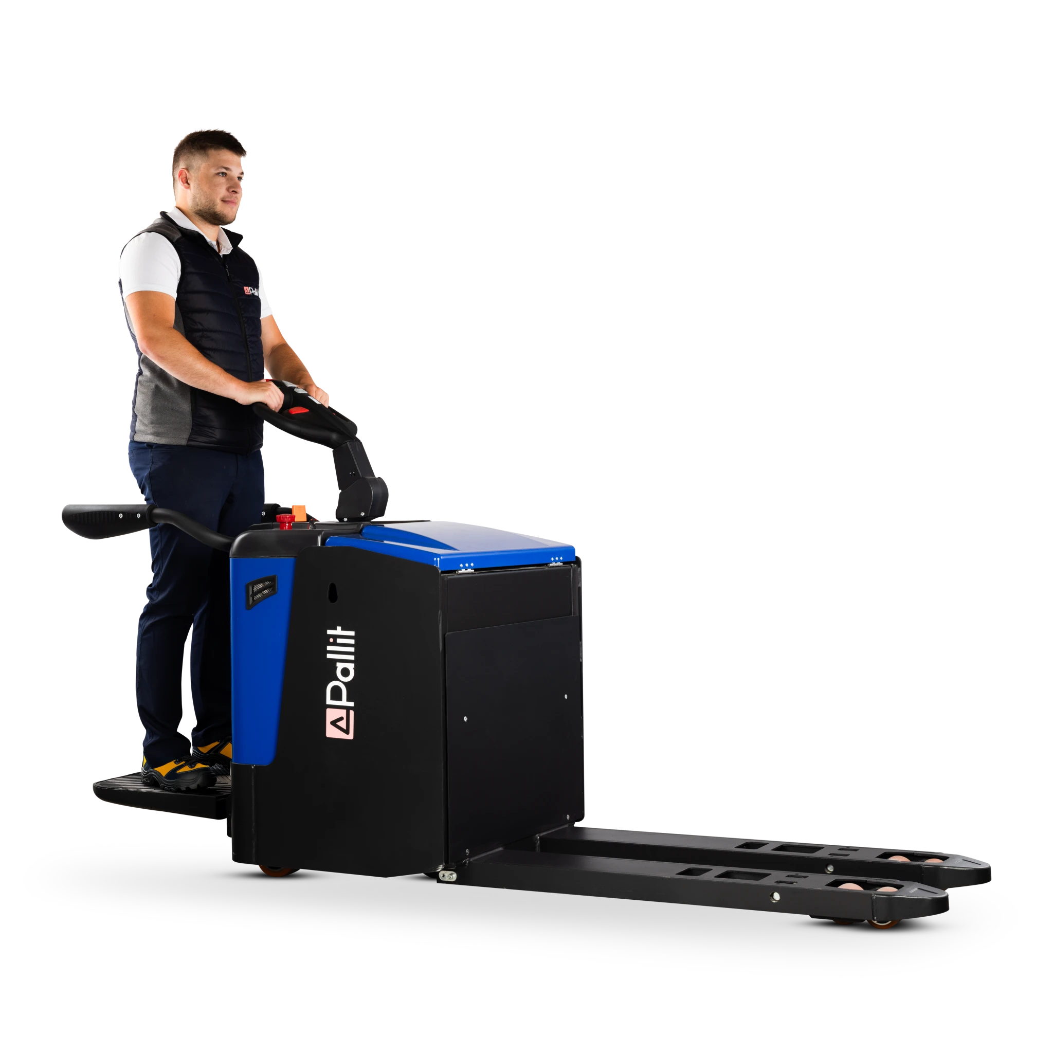 RUN pallettruck met platform voor 3000kg